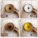 Caneca Térmica Copo Magnética Misturador De Bebidas Mixer Café Shake 380ml Suco Elétrica Recarregável