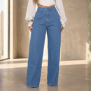 Calça Jeans Wide Leg Feminina Cintura Alta Premium
