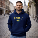 Moletom Brasil Premium Flanelado Inverno Capuz Blusa de Frio Unissex Confortável Forrado Peluciado
