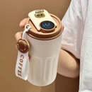Copo Café Inteligente com Display LED - Garrafa Térmica 420ml de Aço Inoxidável Portátil para Viagem
