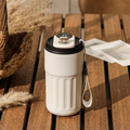 Copo Café Inteligente com Display LED - Garrafa Térmica 420ml de Aço Inoxidável Portátil para Viagem