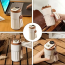 Copo Café Inteligente com Display LED - Garrafa Térmica 420ml de Aço Inoxidável Portátil para Viagem