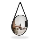 Espelho Adnet Redondo 40cm com Alça de Couro – Decorativo Premium para Sala, Quarto e Banheiro