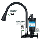 Torneira filtro preta purificador de agua vela carvão ativado cozinha parede + 2 refil extra