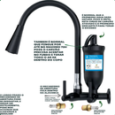 Torneira filtro preta purificador de agua vela carvão ativado cozinha parede + 2 refil extra