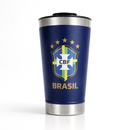 Copo Térmico 473ml Personalizado Colorido Copa Brasil Tampa Abridor