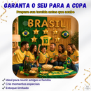 Kit Decoração Brasil Copa 2026 Balões + Cortina Metalizada + Camisa Balão + Estrelas Futebol