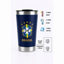 Copo Térmico 473ml Personalizado Colorido Copa Brasil Tampa Abridor