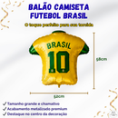 Kit Decoração Brasil Copa 2026 Balões + Cortina Metalizada + Camisa Balão + Estrelas Futebol