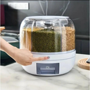 Dispenser Giratório de Alimentos 6 Divisões – Organizador de Grãos, Cereais e Temperos com Tampa Hermética