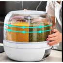 Dispenser Giratório de Alimentos 6 Divisões – Organizador de Grãos, Cereais e Temperos com Tampa Hermética