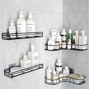 1/2/3/4/5 Suportes Porta Shampoo Organizador De Metal Para Banheiro Cozinha Prateleira Adesivos
