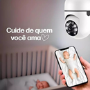Câmera Segurança Prova D'água Infravermelho Lâmpada Externa 360 Sem Fio Wifi 2.4G G4 Click